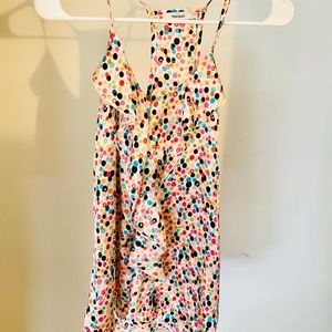 Polka dot, bright, silky tank